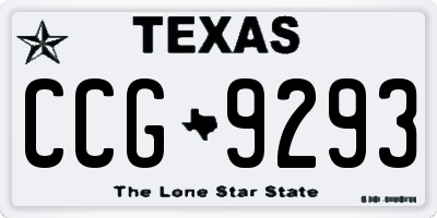 TX license plate CCG9293