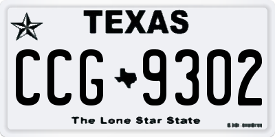 TX license plate CCG9302