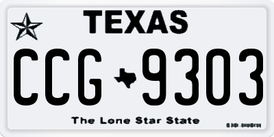 TX license plate CCG9303