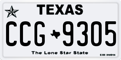 TX license plate CCG9305