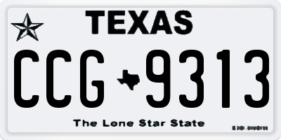 TX license plate CCG9313