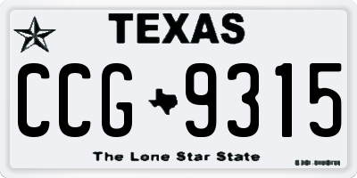TX license plate CCG9315