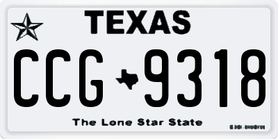 TX license plate CCG9318