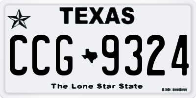 TX license plate CCG9324