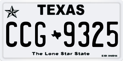 TX license plate CCG9325