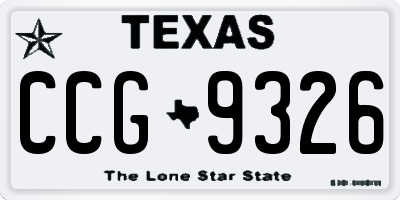 TX license plate CCG9326