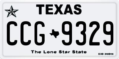 TX license plate CCG9329