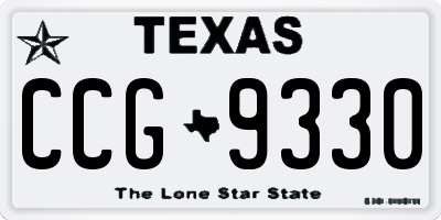 TX license plate CCG9330
