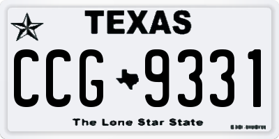 TX license plate CCG9331