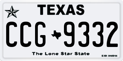 TX license plate CCG9332