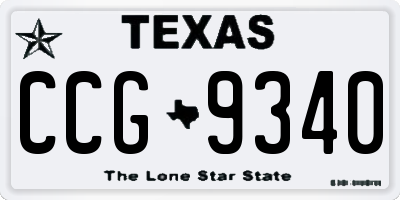 TX license plate CCG9340