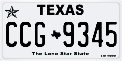 TX license plate CCG9345