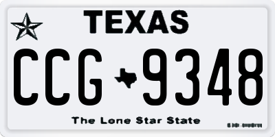 TX license plate CCG9348