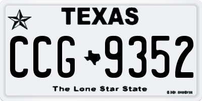 TX license plate CCG9352