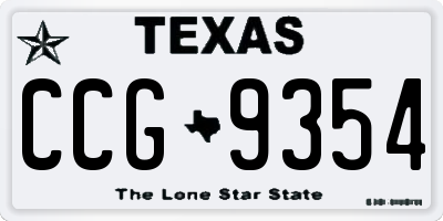 TX license plate CCG9354