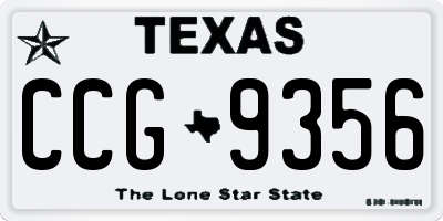TX license plate CCG9356