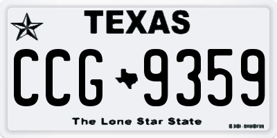 TX license plate CCG9359