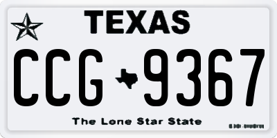 TX license plate CCG9367