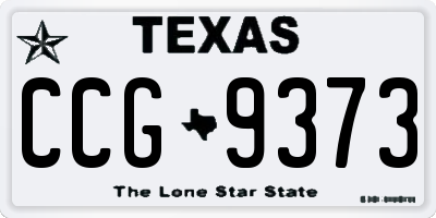 TX license plate CCG9373