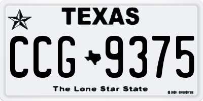 TX license plate CCG9375