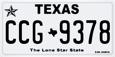 TX license plate CCG9378