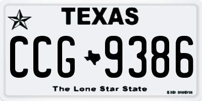 TX license plate CCG9386