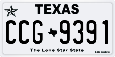 TX license plate CCG9391