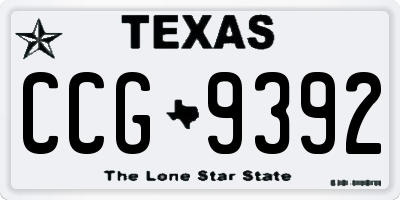 TX license plate CCG9392