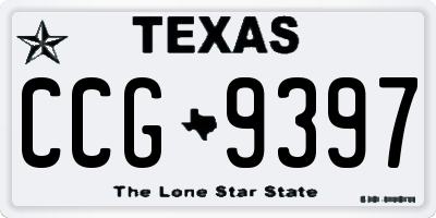TX license plate CCG9397