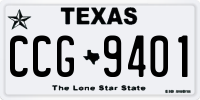 TX license plate CCG9401