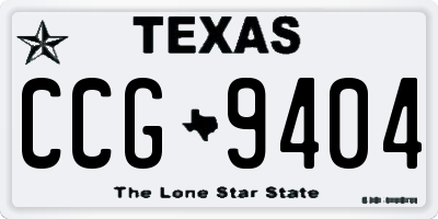 TX license plate CCG9404