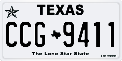 TX license plate CCG9411