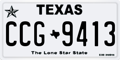 TX license plate CCG9413