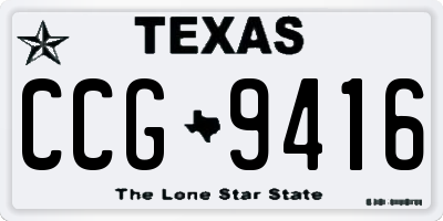 TX license plate CCG9416