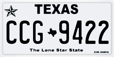 TX license plate CCG9422