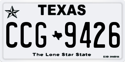 TX license plate CCG9426