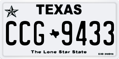 TX license plate CCG9433
