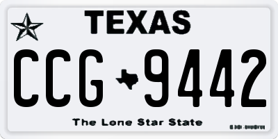 TX license plate CCG9442