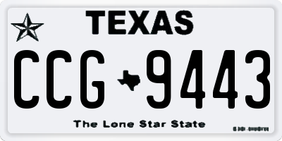 TX license plate CCG9443