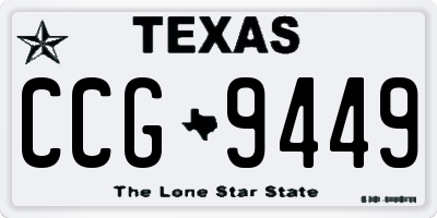 TX license plate CCG9449