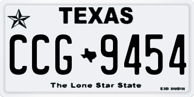 TX license plate CCG9454