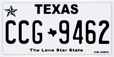 TX license plate CCG9462