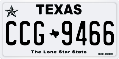 TX license plate CCG9466