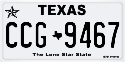TX license plate CCG9467