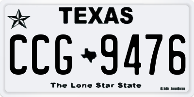 TX license plate CCG9476