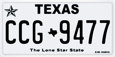 TX license plate CCG9477