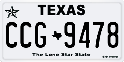 TX license plate CCG9478