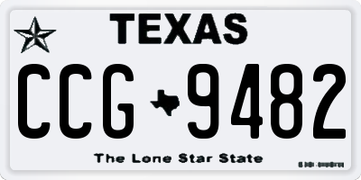 TX license plate CCG9482