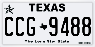 TX license plate CCG9488