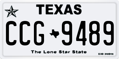 TX license plate CCG9489